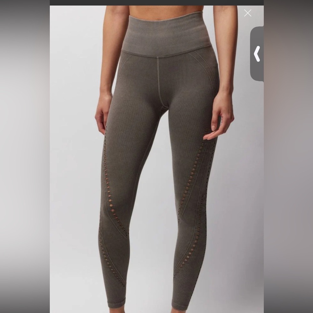 Spiritual Gangster Women's Thea 7/8 Seamless Ribbed Leggings - Olive NWT Sz XS/S